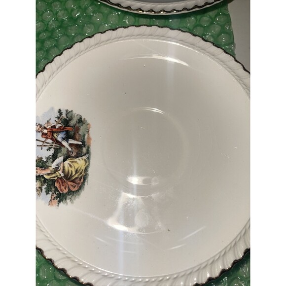 5 The Harker Pottery Company - Saucer - 22K Gold Trim - Colonial Couple - Picture 2 of 12